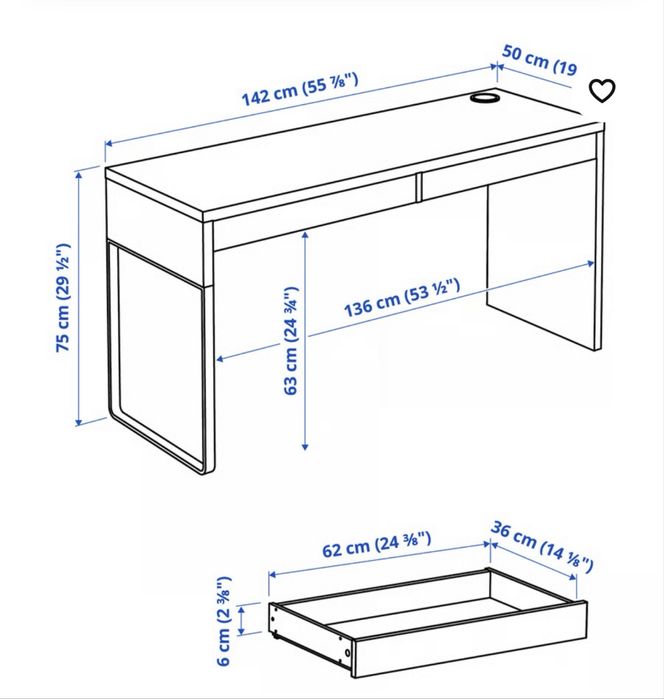Secretária Ikea em excelente estado