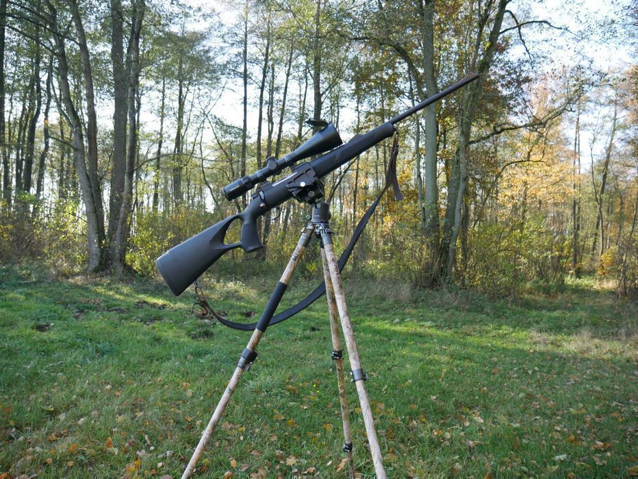 Pastorał myśliwski stabilny trójnóg strzelecki ze wspornikiem MYŁKUS