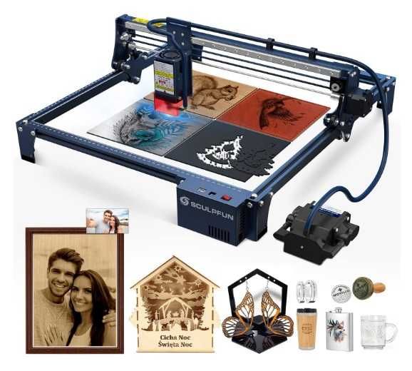 NOVA - SCULPFUN Máquina de corte e gravação a laser de 20W