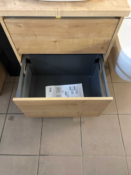 Szafka łazienkowa 60 cm z 2 szufladami ROCA GAP jasny dąb