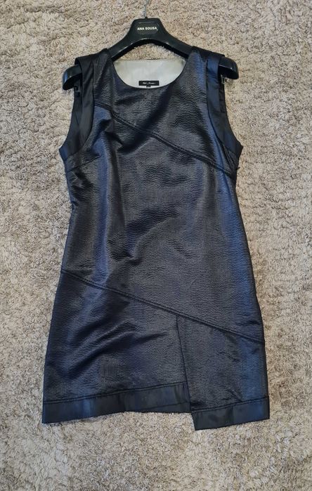 Conjunto vestido e casaco de pele Ana Sousa