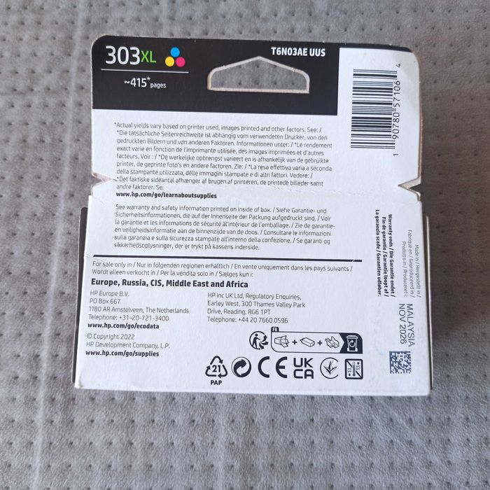 Tusz HP 303XL kolor oryginał