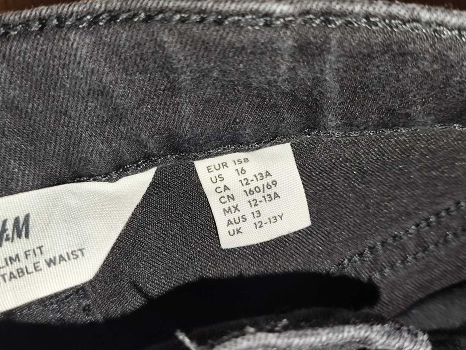 Комфортні стрейчеві джинси вузького крою h&m на 12-13 років