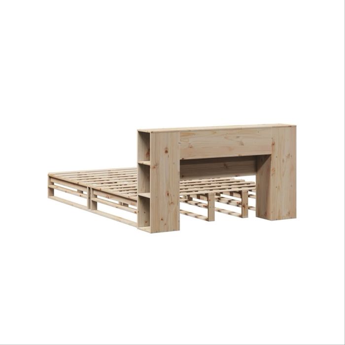 Cama de madeira com estante 135x190 NOVA em caixa