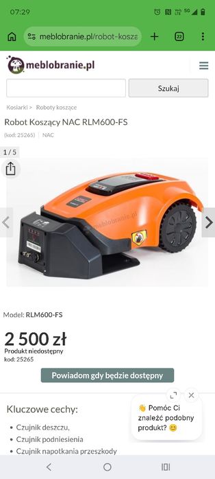 Robot koszący  nac rlm 600fs