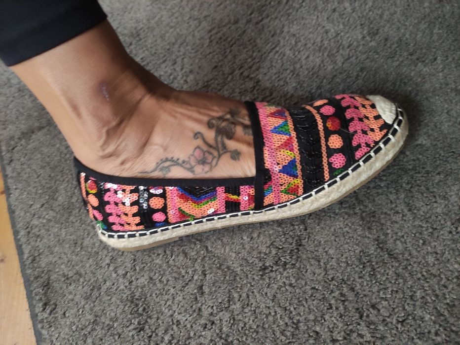 Jenny Fairy espadryle naszywane cekinami 41