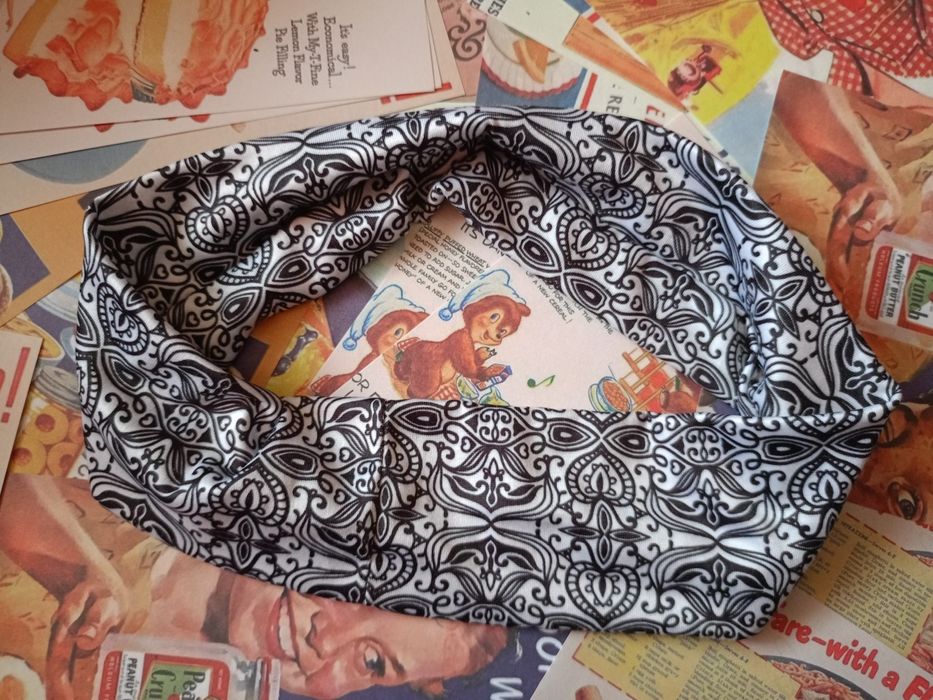 opaska na włosy elastyczna bawełna satynowa ozdobna