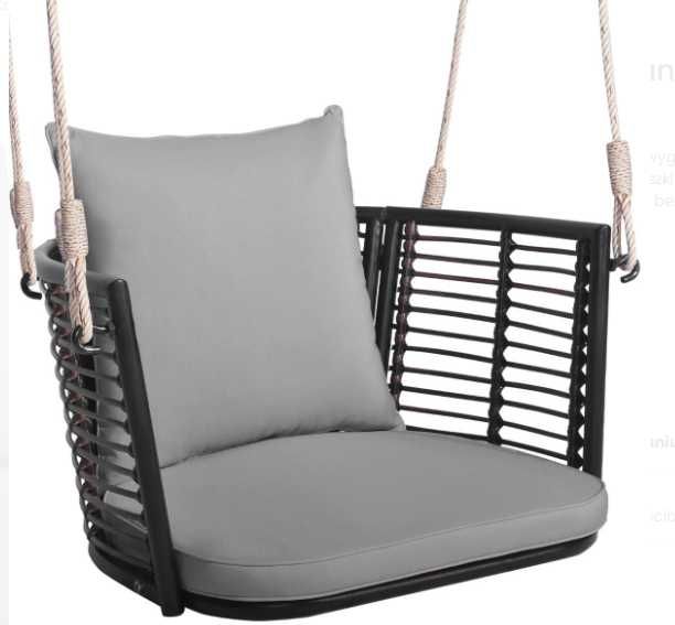 Wiszące krzesło rattanowe z poduszkami 180 kg taras balkon ogród