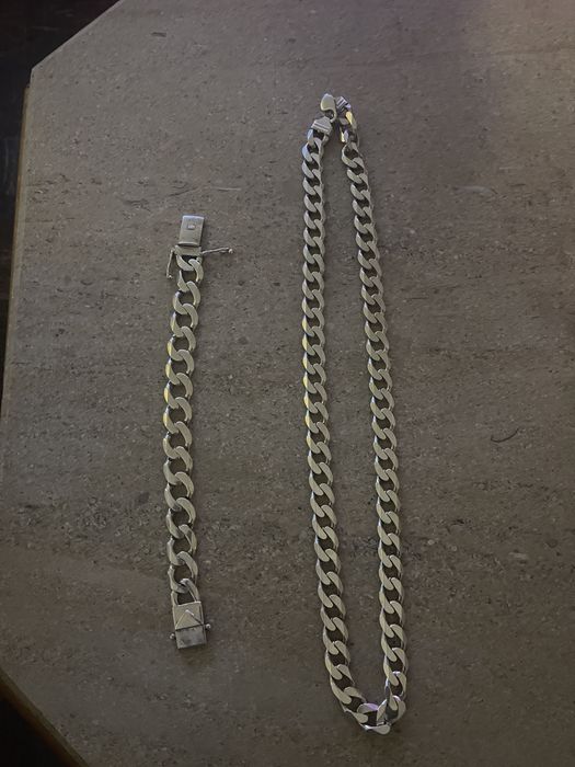 Corrente e pulseira de prata 925