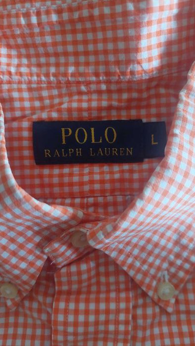 Camisa Polo Ralph Lauren L Laranja Xadrez
