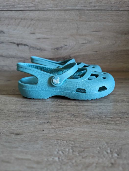 Мятные шлепанцы босоножки Крокс Crocs C 9 26 р 16 см