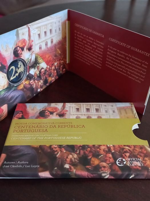 Moeda 2€ Portugal 2010 Proof Centenário da República  Portuguesa