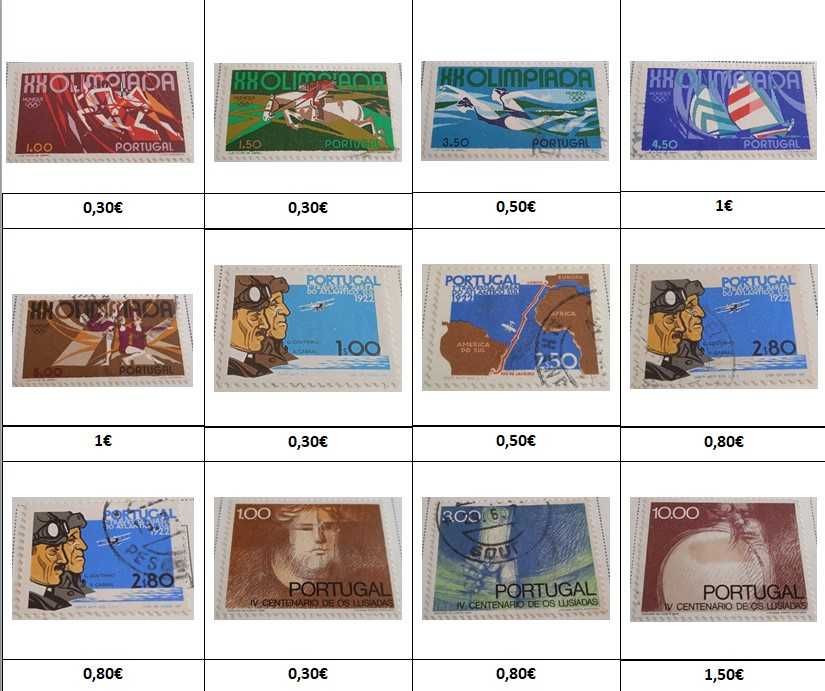 Vários Selos de Portugal 1966 a 1975