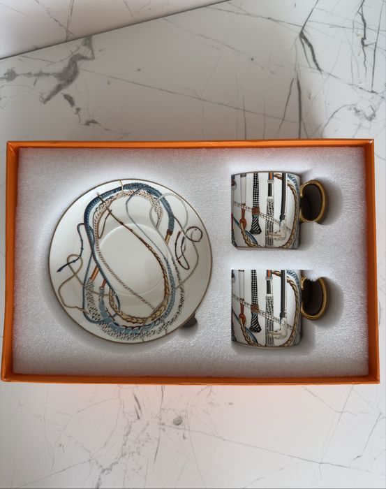 Чайний набір, сервіз hermes, чайный сервиз, чашки, набор эрмес, ермес весільний сервіз