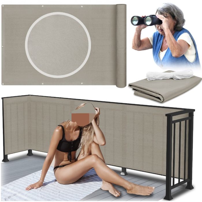 Osłona do ogrodu i na taras 500 x 100 cm beżowa