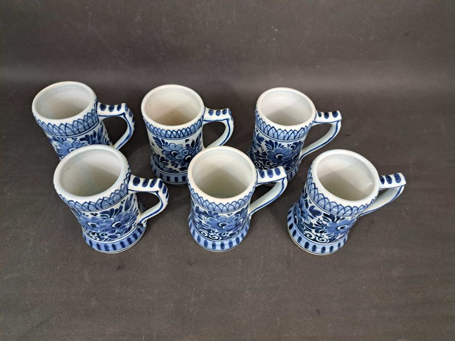 Holenderskie kubki DELFT, zestaw 6 szt.