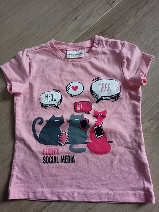 T-shirt różowy dziewczęcy jak nowy cocodrillo