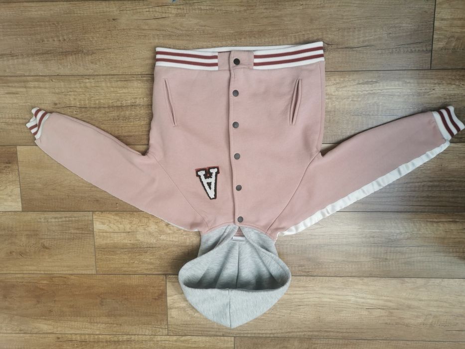Bluza Zara 128 róż rozpinana ciepła bejsbolówka