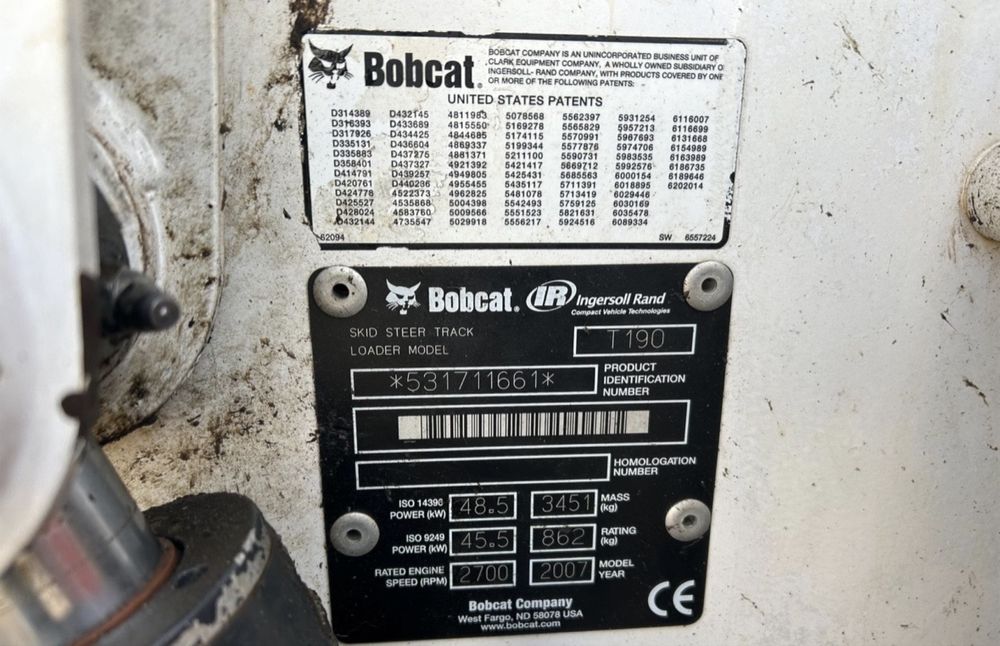 Ładowarka Bobcat T190  2007r. Dodatkowy osprzęt