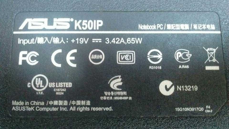 Laptop ASUS K50IP ,uszkodzony.