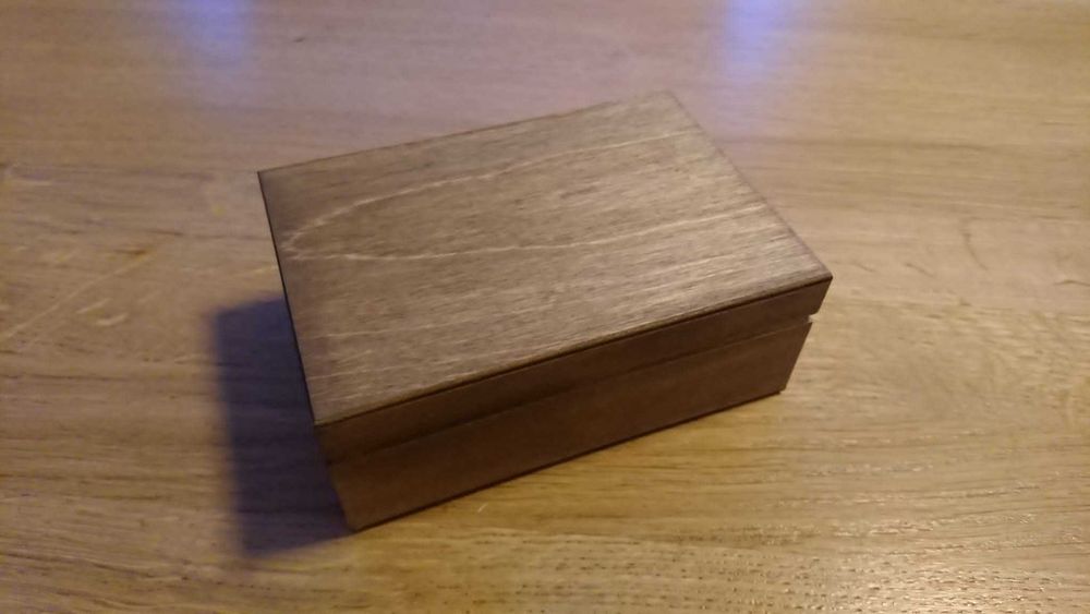 NOWE Rustykalne pudełko na obrączki drewniane folkowe