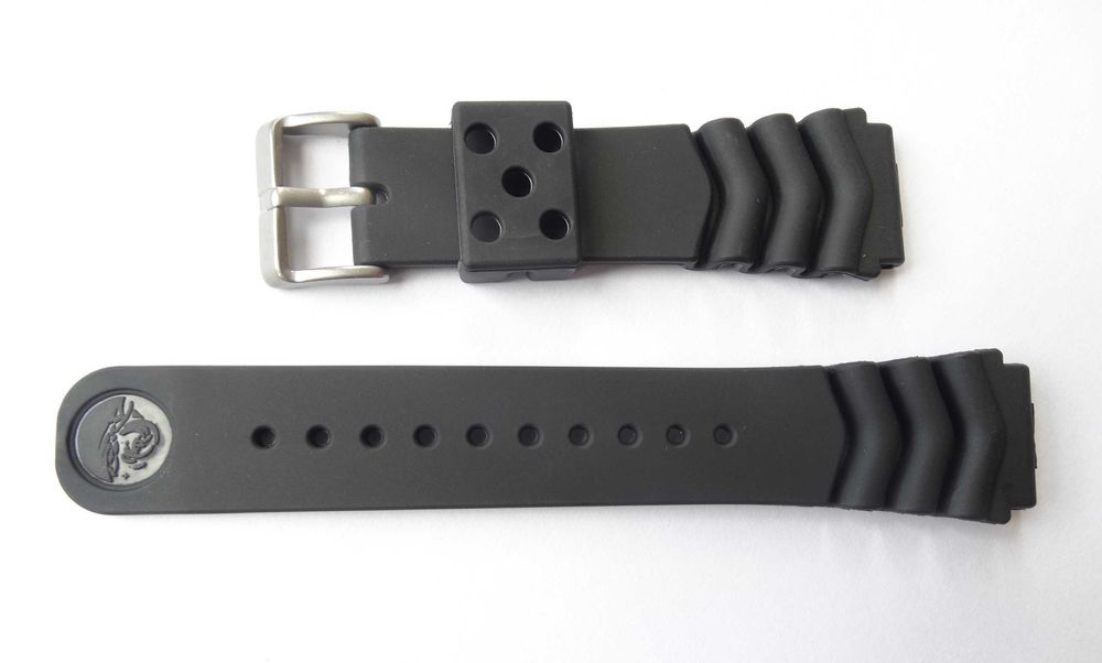 Czarny pasek 20mm 22mm silikonowy do zegarków Seiko Citizen Orient