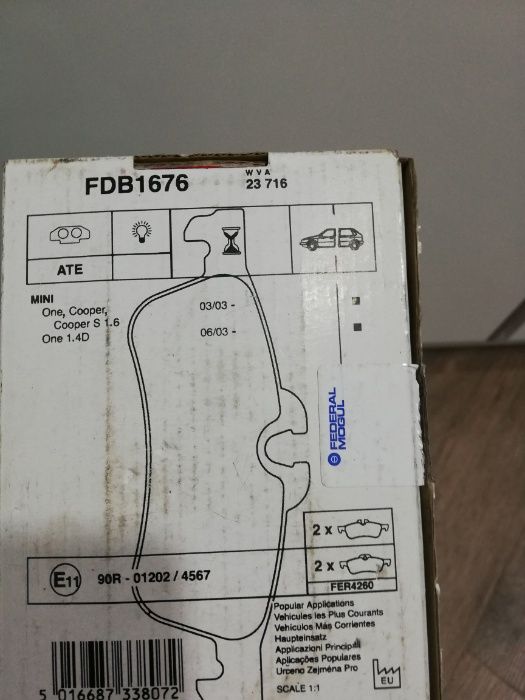 Pastilhas travão ferodo novas mais avisadores para mini R 53