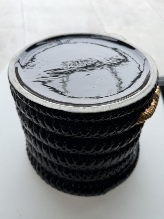 Snake Planter 563 Designerska Osłonka Doniczka Black & Gold Hollywood