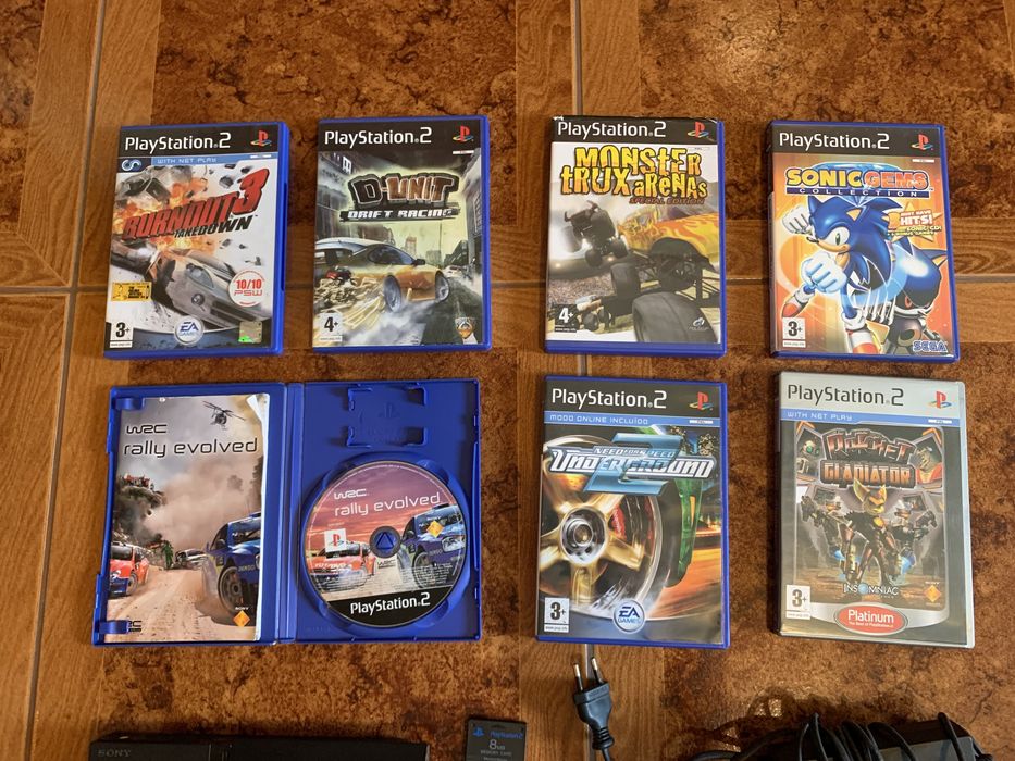 PlayStation 2 Slim / Functional – 7 Games / Original Controller and Cables64297944998913123