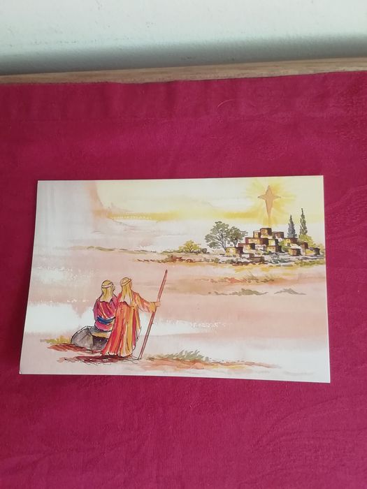 Postal de Natal, pintado com a boca