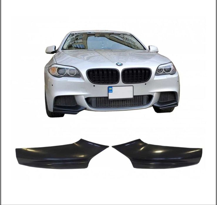 Сплиттер BMW 5 F10 Ф10  клыки губа спойлер диффузор сплітер