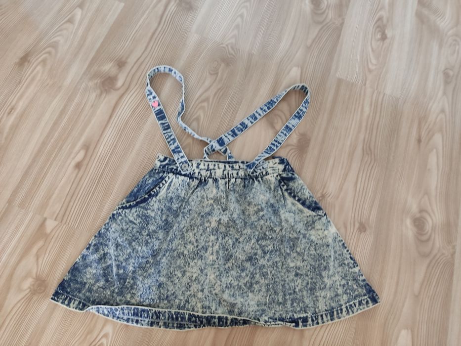 Spódnica jeansowa na szelkach cool club 134