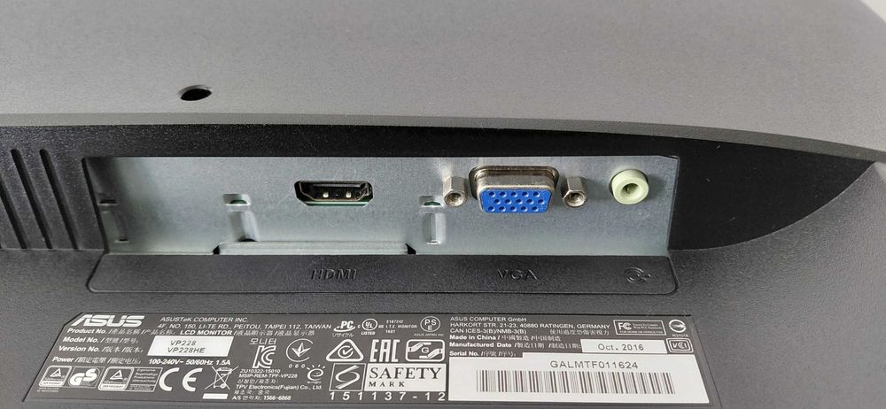 Monitor Asus 22" VP228HE FullHD