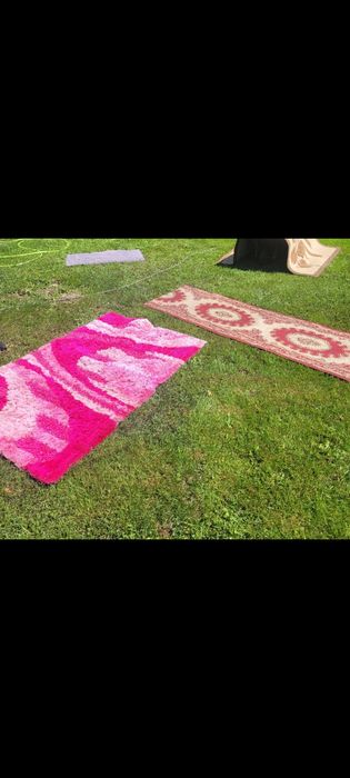 Dywan różowy długi włos