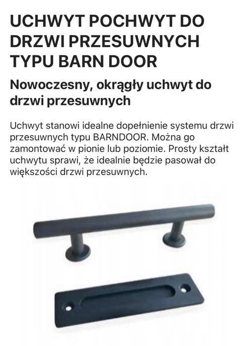 Uchwyt do drzwi przesuwnych okrągły, czarny