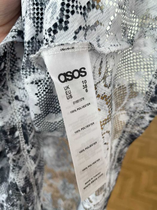 Asos top szary biały koronkowy na ramiączkach boho letni y2k M 38