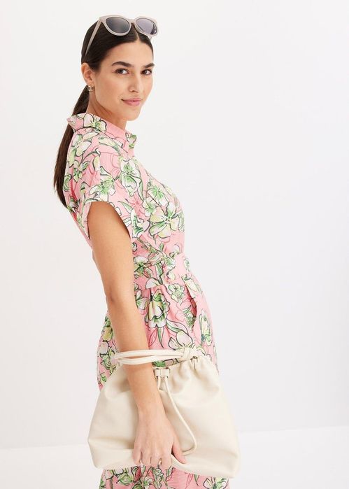 B.P.C kombinezon kolorowy w kwiaty z kołnierzykiem 34.