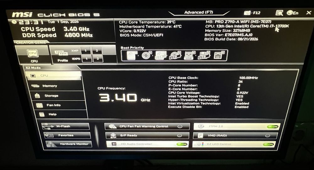 Материнська плата MSI Pro Z790-A Wi-Fi DDR5 (s1700, Intel Z790, PCI-Ex16)