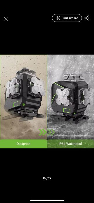 Laser 360° Huepar S04CG verde 2 linhas horizontais 2 linhas verticais