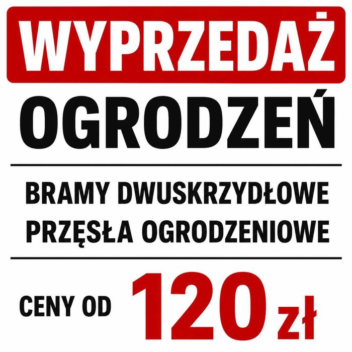 Brama dwuskrzydłowa przęsło wyprzedaż