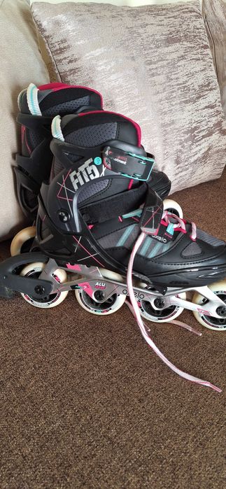 Patins em linha Fit 5, tamanho 38-41, bom estado, saco de transporte