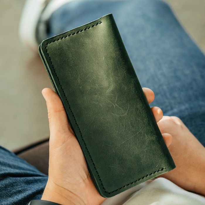 Чоловіче портмоне шкіряне Longer зелене