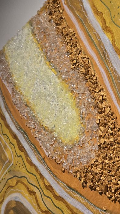 Arte acrilica e cristais sobre tela