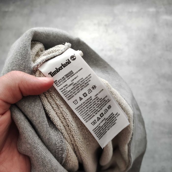 MĘSKA Bluza PREMIUM Duże Logo Haft Szara Bawełna Timberland Casual