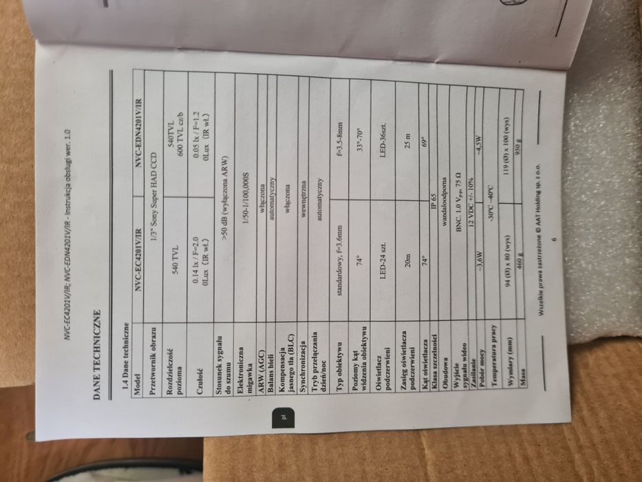 Kamera wandaloodporna nowa NOVUS dzień/noc