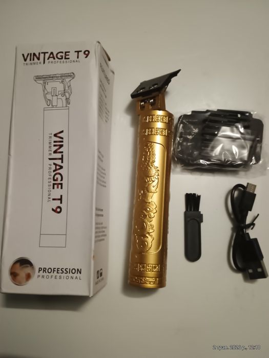 Трімер / Акумуляторний тример для бороди та стрижки Vintage T9 «Дракон»
