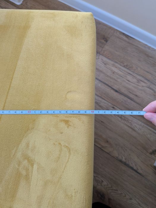 Pufa schowek używana musztardowy