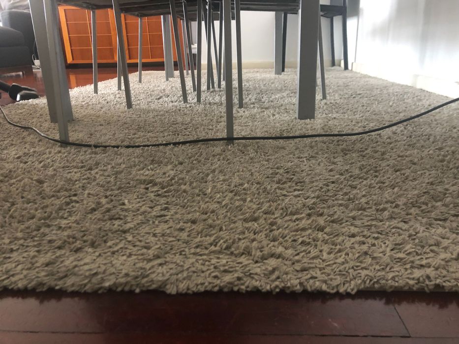 Tapete / Carpete 3 m x 1,65 m Branca / Cinza