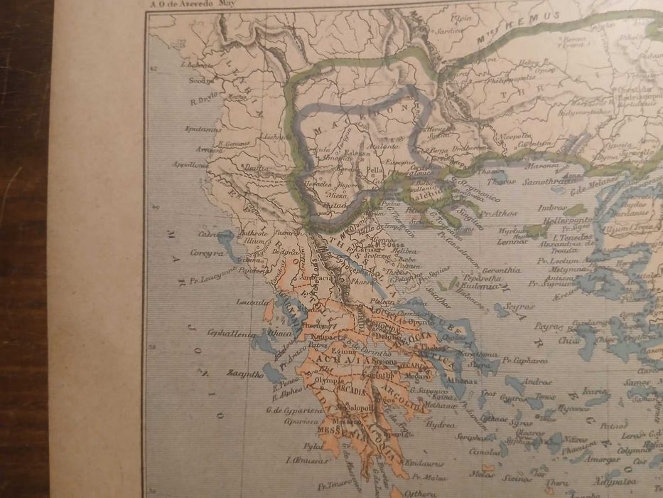 Mapa Grecia Antiga (Final Séc XIX, Início do Séc XX)