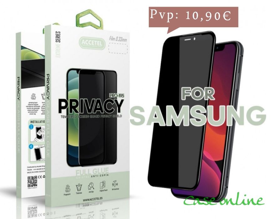 Película Vidro Privacidade Samsung S22 Plus / S23 Plus / S21 /S21 Plus